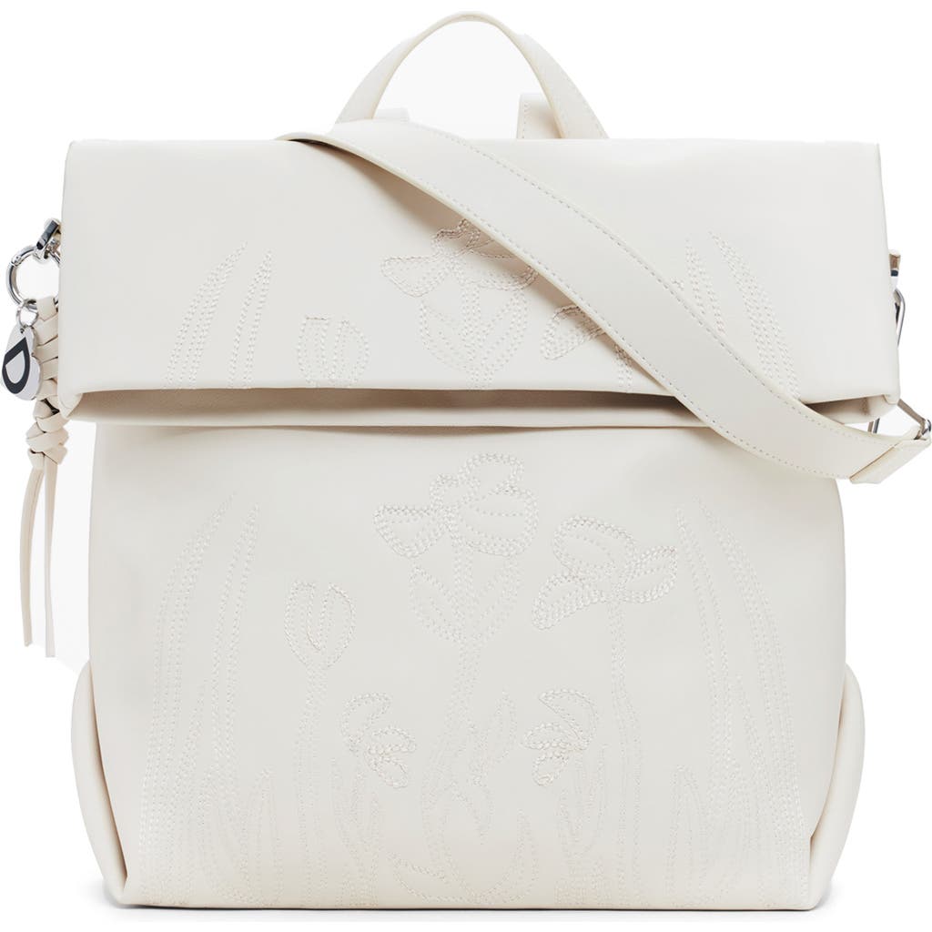 Desigual Medium Faux Leather Backpack In Sand