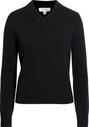 Nordstrom Wool & Cashmere High V-Neck Sweater