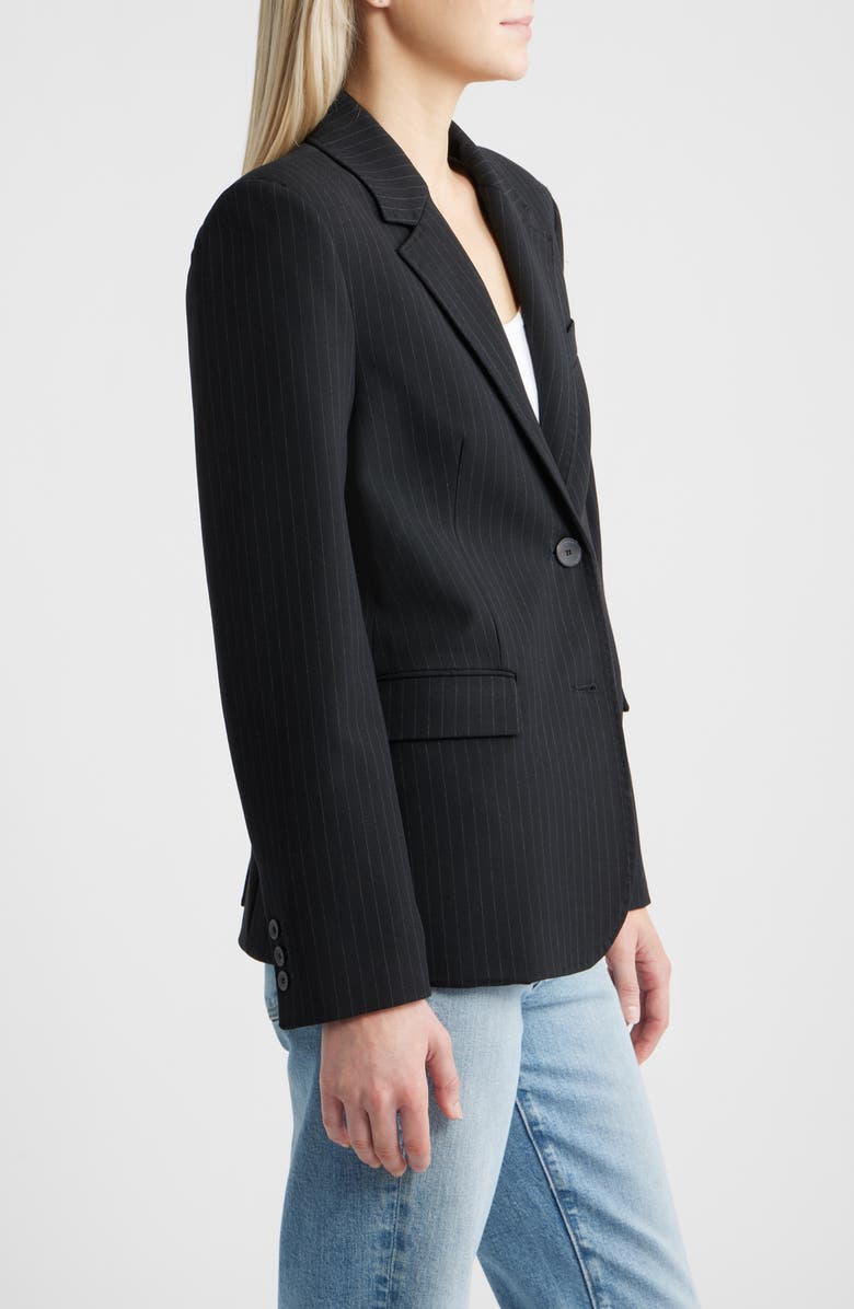 MANGO Pinstripe Straight Fit Suit Blazer, Alternate, color, Dark Navy
