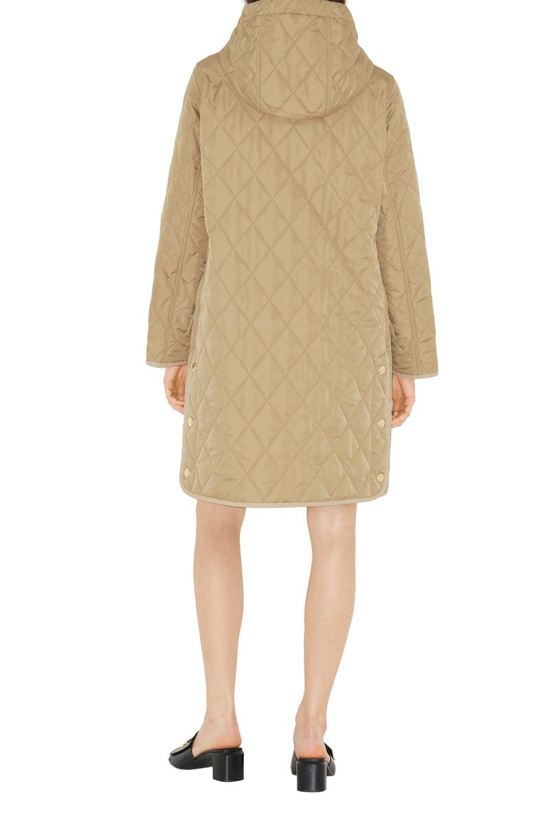 Burberry Roxby Quilted Hooded Long Jacket, Alternate, color,