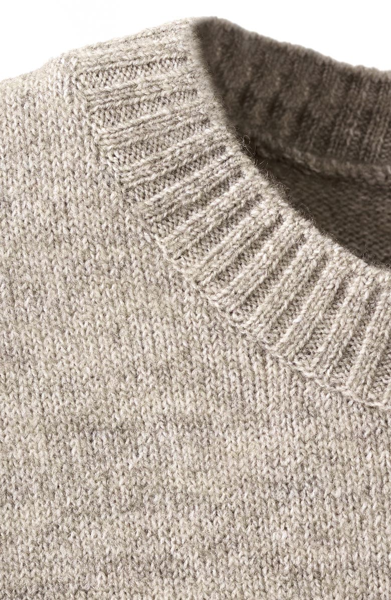 MANGO Short Sleeve Crewneck Sweater, Alternate, color, Light/ Pastel Grey