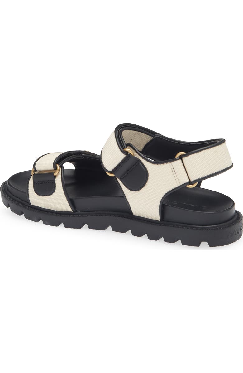 COACH Brynn Sandal, Alternate, color, Chalk/ Black