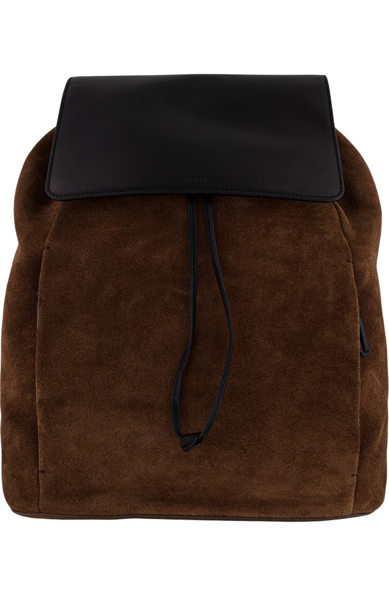 Vince Drayton Suede Flap Backpack, Main, color, Chocolate