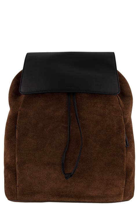 Drayton Suede Flap Backpack