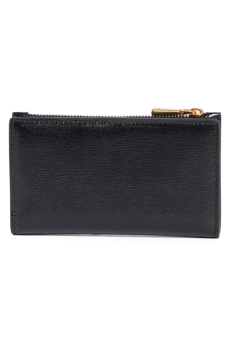 Morgan Bedazzled Bow Patent Leather Wallet, Alternate, color, BLACK