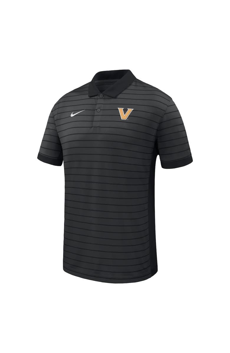 Nike Men's Nike Black Vanderbilt Commodores 2025 Early Season Coaches Sideline Victory Stripe Performance Polo, Alternate, color, Black