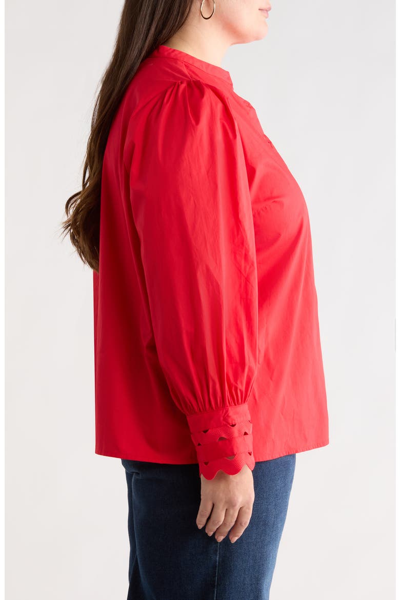 Ziana Cotton Poplin Button-Up Shirt, Alternate, color, RED