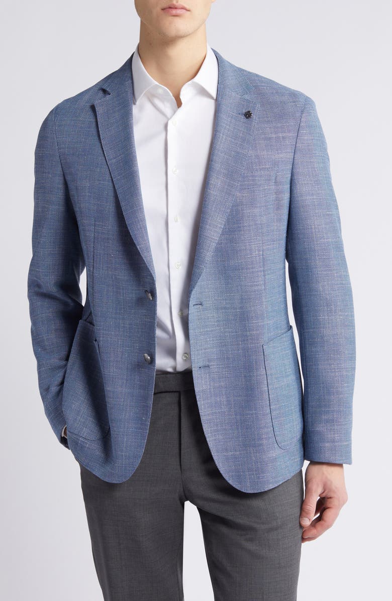 BOSS Hanry Slub Stretch Sport Coat, Main, color, Open Blue