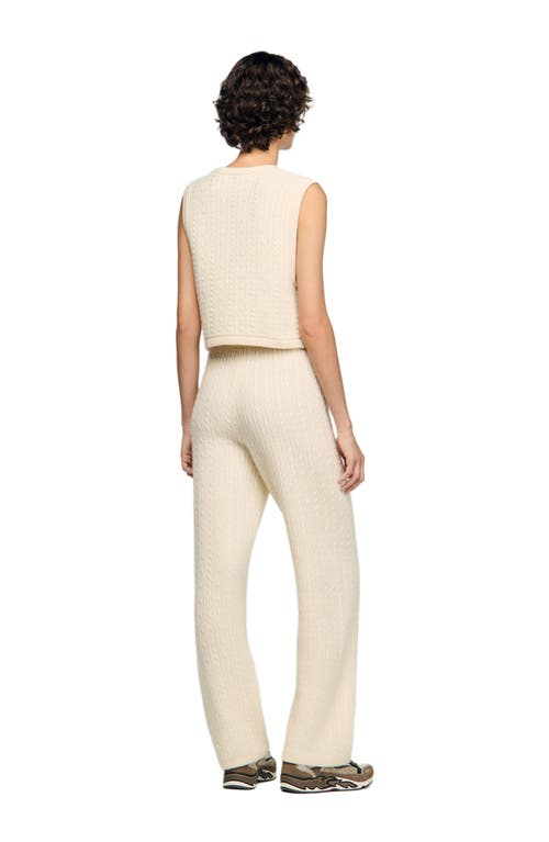 Sandro Cable Knit Jacket In Neutral