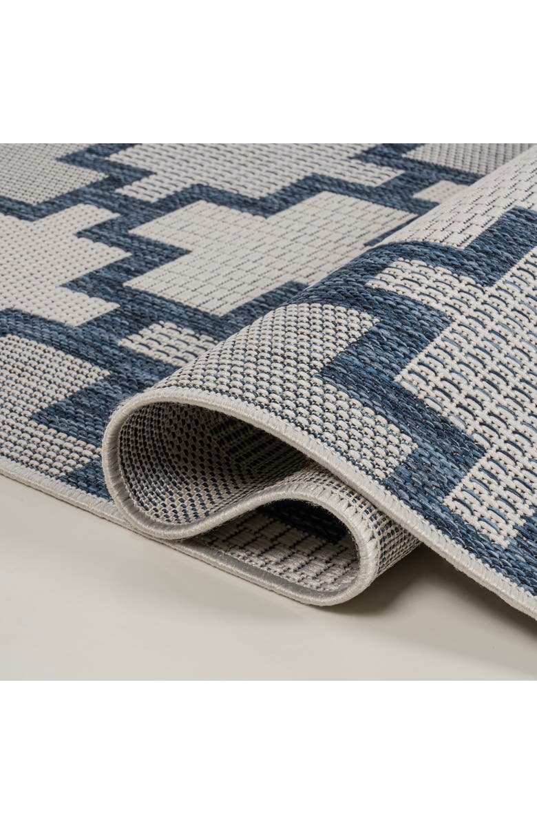 JONATHAN Y Cyrus Modern Geometric Tile Pattern Indoor/Outdoor Area Rug, Alternate, color, Navy/Cream