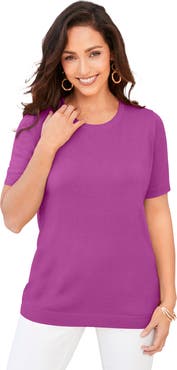 Jessica London Fine Gauge Crewneck Knit Shell