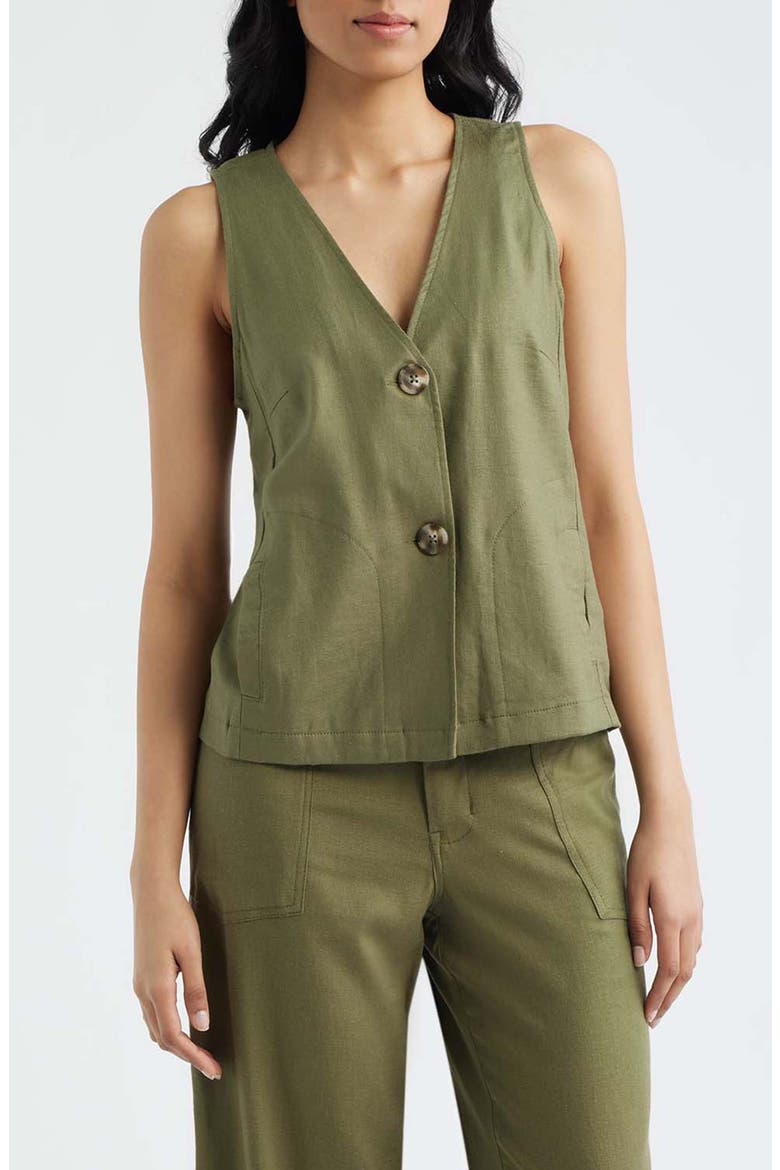 Relaxed Fit Vest, Main, color, OLIVE