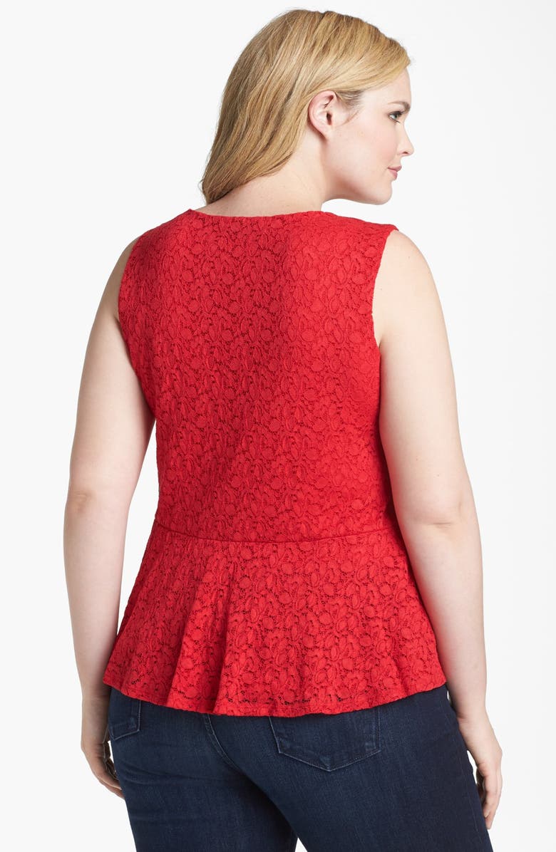 Vince Camuto Lace Peplum Top, Alternate, color, 
