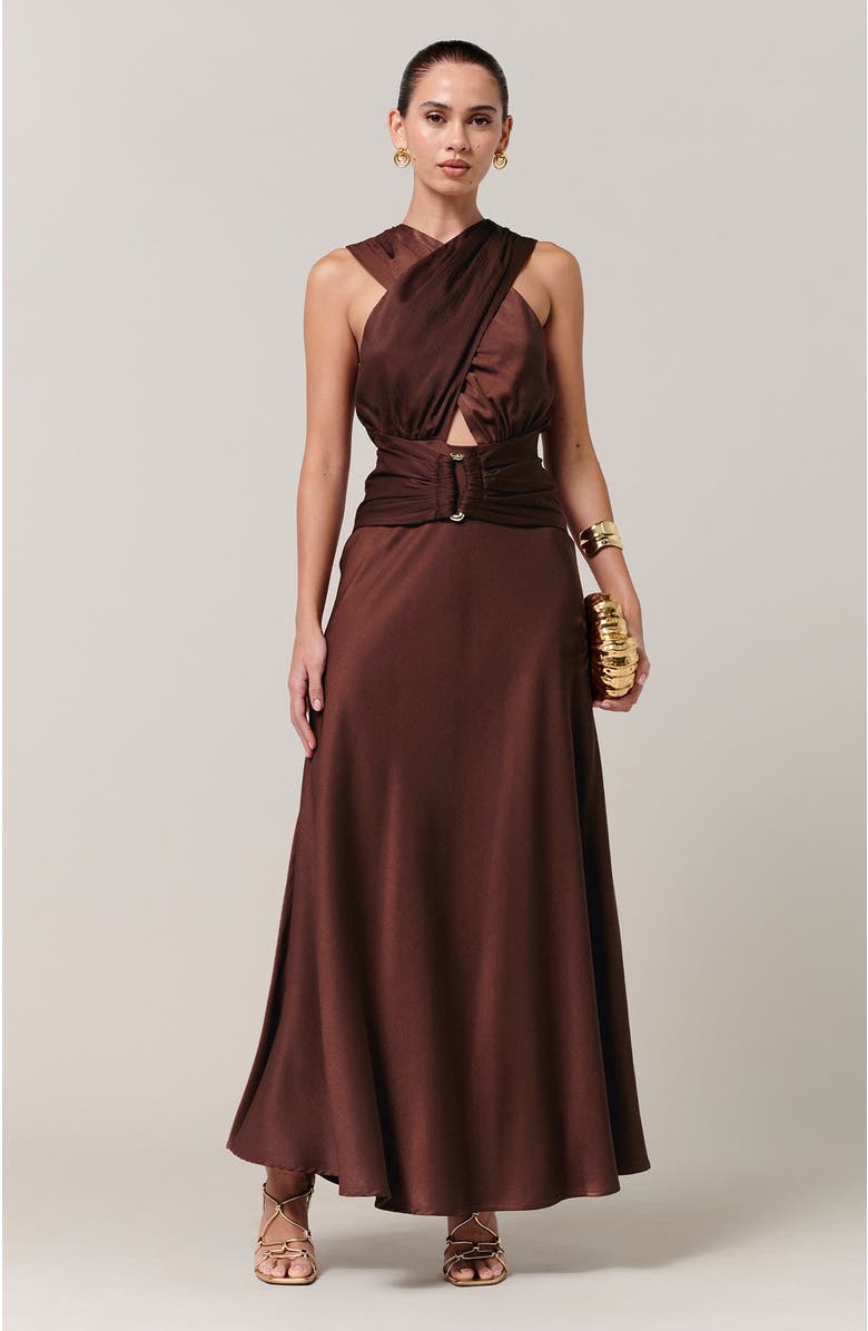 SAVEL Clover Midi Dress, Alternate, color, Rust