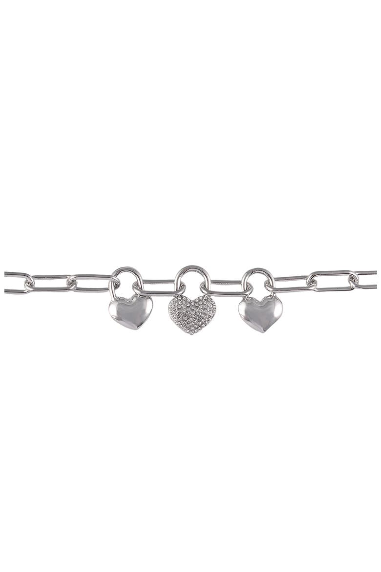 Heart Charm Necklace, Alternate, color, SILVER