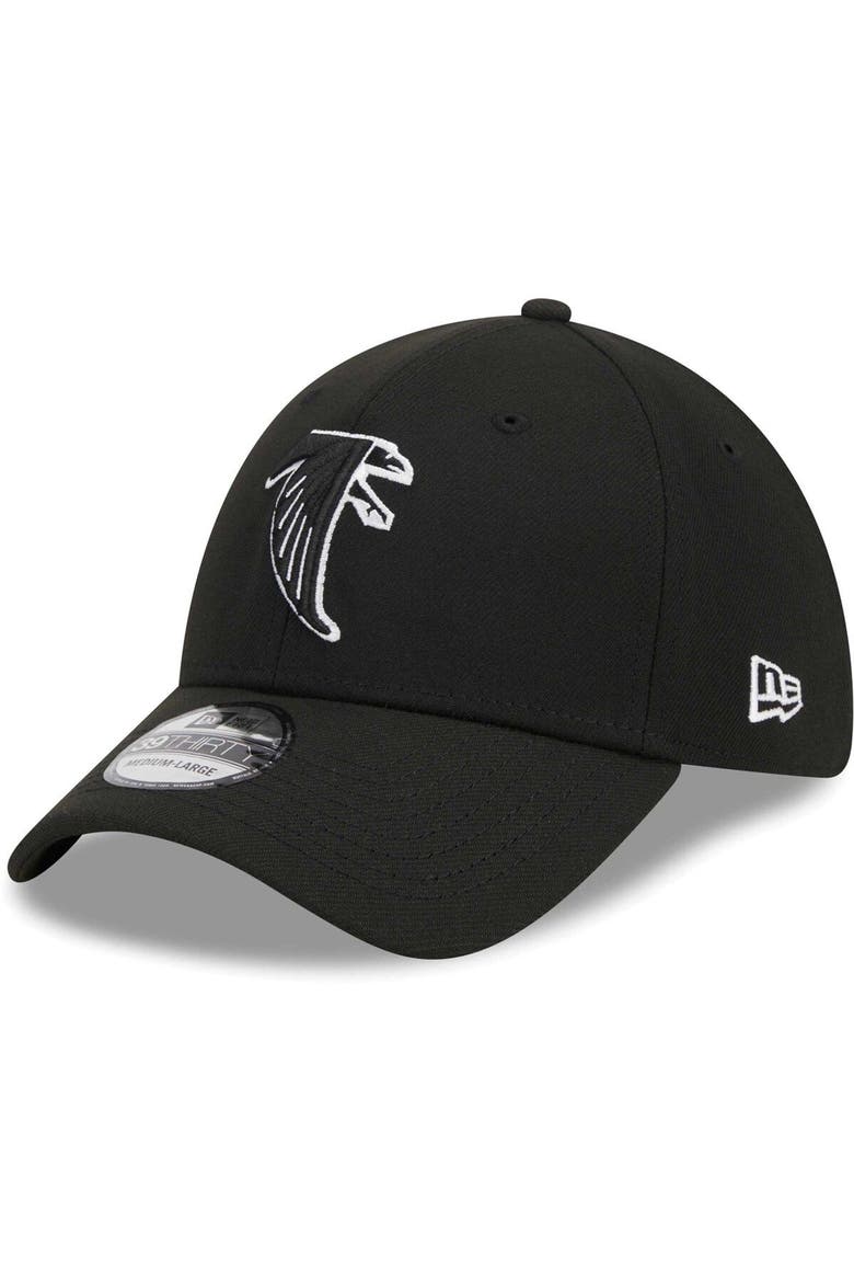 Men's New Era Black Atlanta Falcons Throwback Main 39THIRTY Flex Hat, Main, color, Black