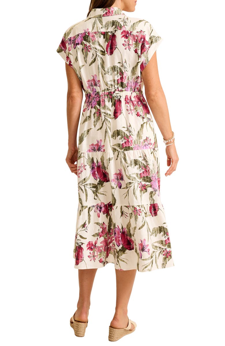 Tommy Bahama Orchid Isle Tiered Midi Dress, Alternate, color, Coconut