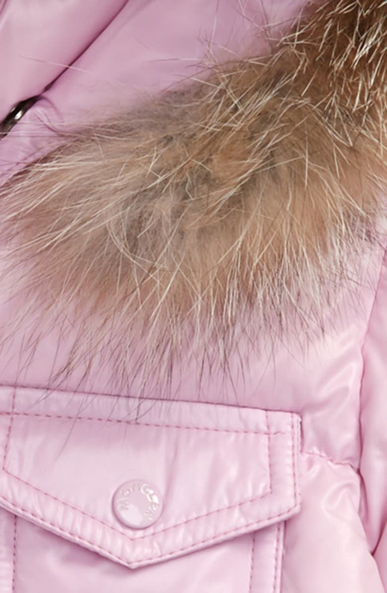 Moncler K2 Water Resistant Hooded Down Jacket with Genuine Fox Fur