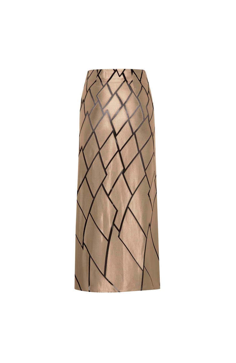 THEO The Label Theia Retro Burnout Maxi Skirt, Alternate, color, Sand