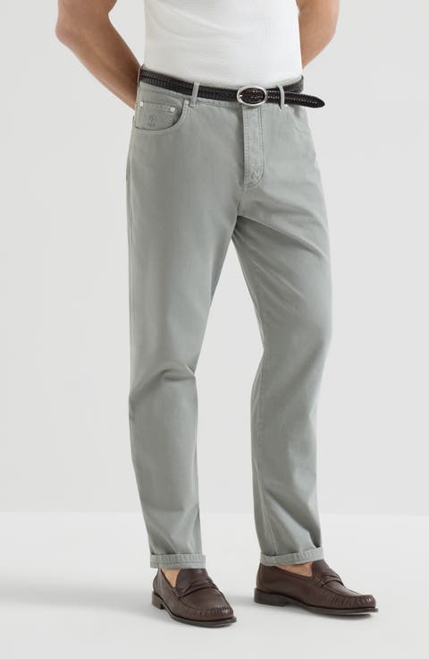Gabardine garment dyed trousers