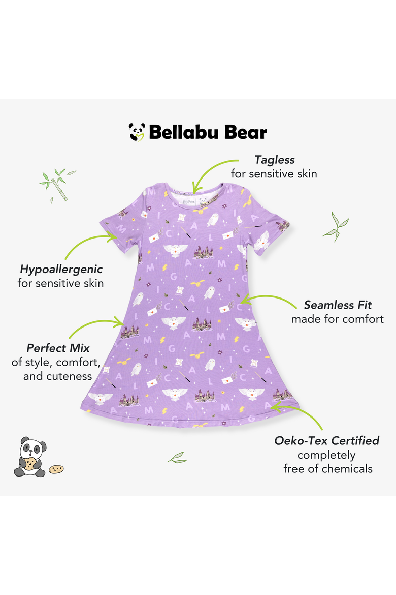 Kids' Hedwig's Magical Mail Short Sleeve Dress, Alternate, color, Hedwig's Magical Mail