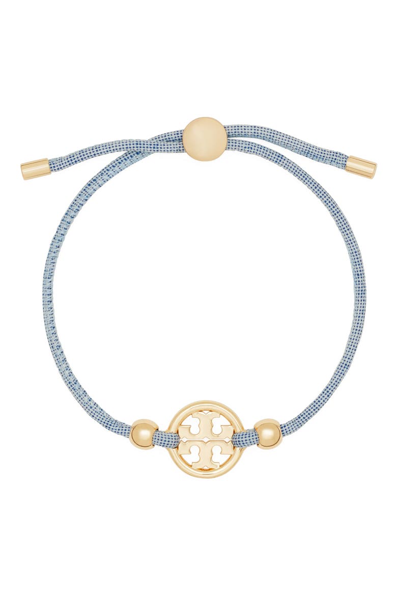 Miller Slider Bracelet, Main, color, TORY GOLD / CIELO