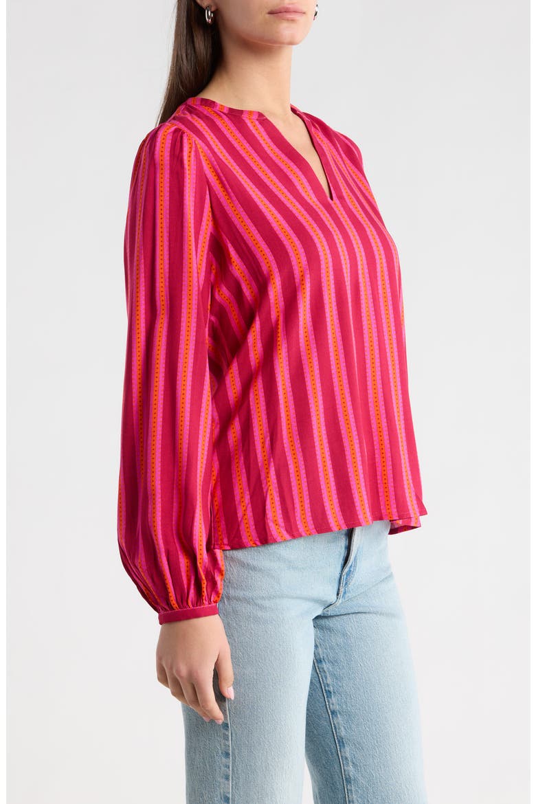 Clarisa Stripe Maxina Top, Alternate, color, FUCHSIA-ORANGE