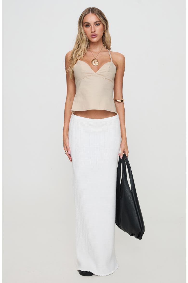Candid Tie Back Cotton & Linen Camisole, Alternate, color, BEIGE