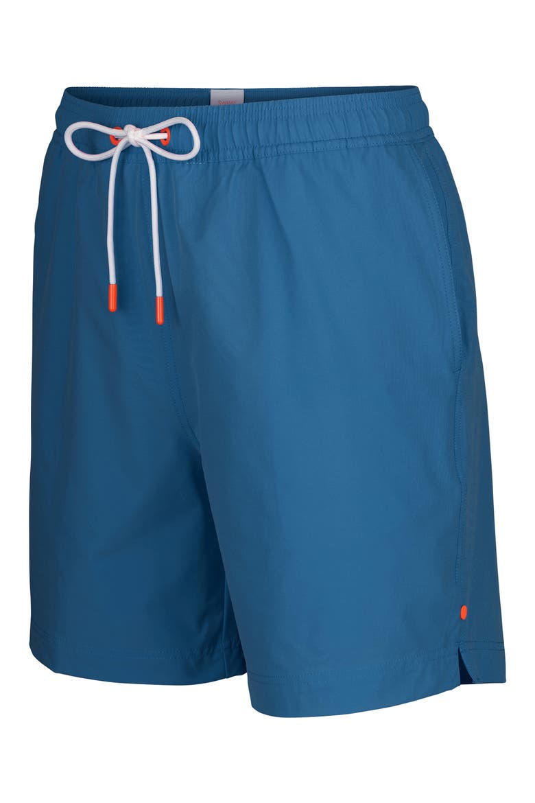 Naxos Solid Swim Trunks, Alternate, color, TIDAL BLUE