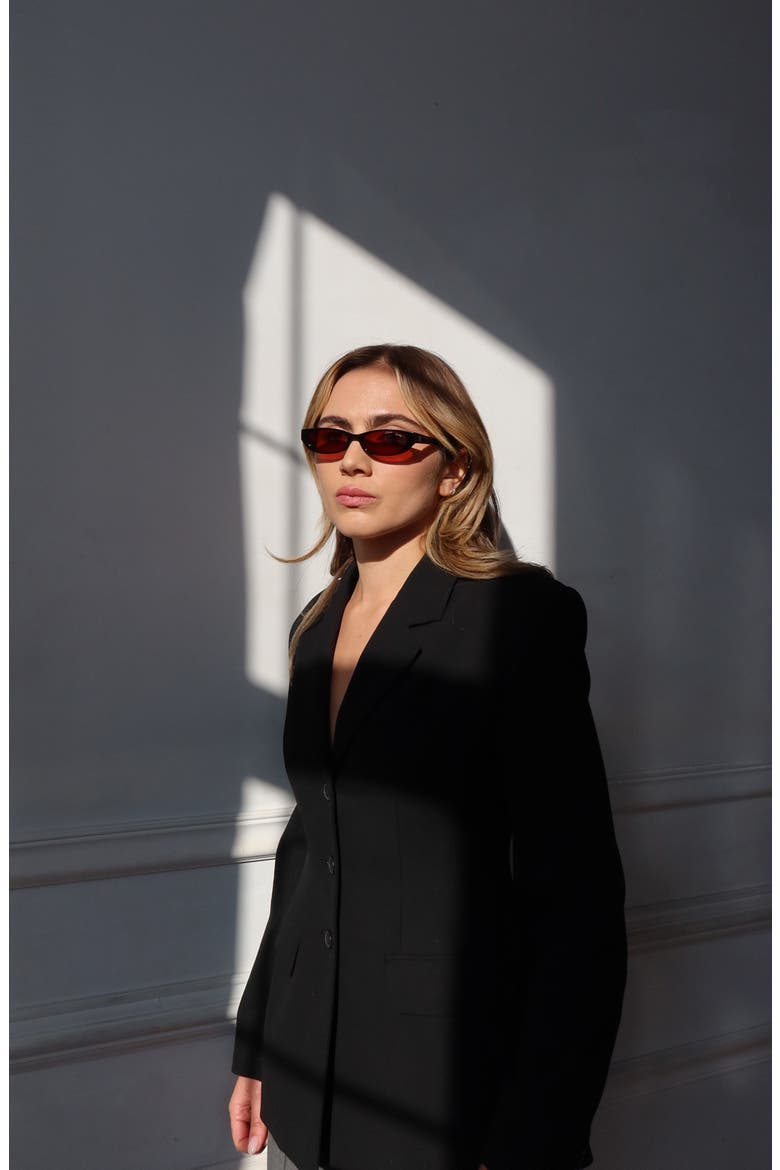 Gisele Cateye Polarized Sunglasses, Alternate, color, Black