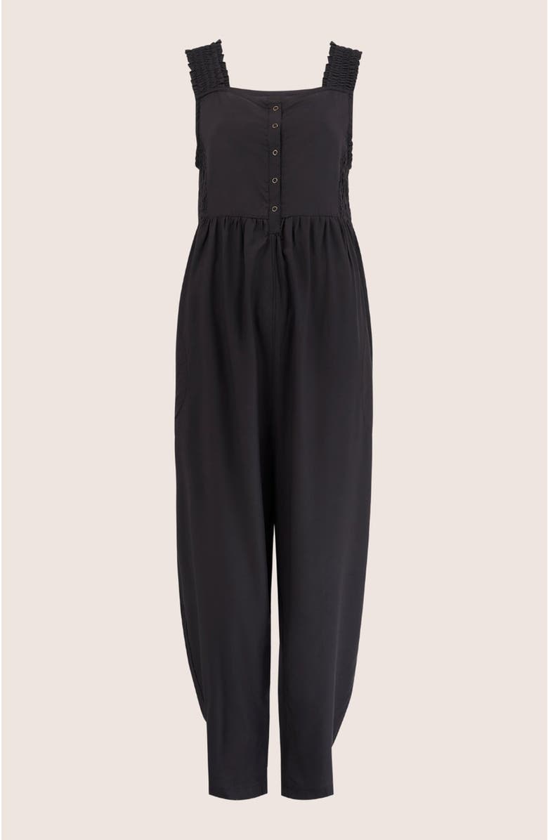 Turtledove London Smocking Strap Jumpsuit, Alternate, color, Black