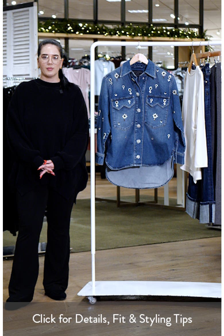 Enna Embellished Denim Snap-Up Shirt video