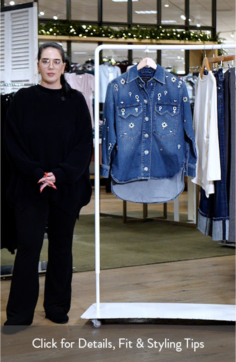 Enna Embellished Denim Snap-Up Shirt, sales video thumbnail