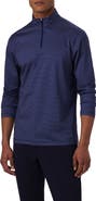Bugatchi Anthony OoohCotton® Pin Check Print Quarter Zip Pullover