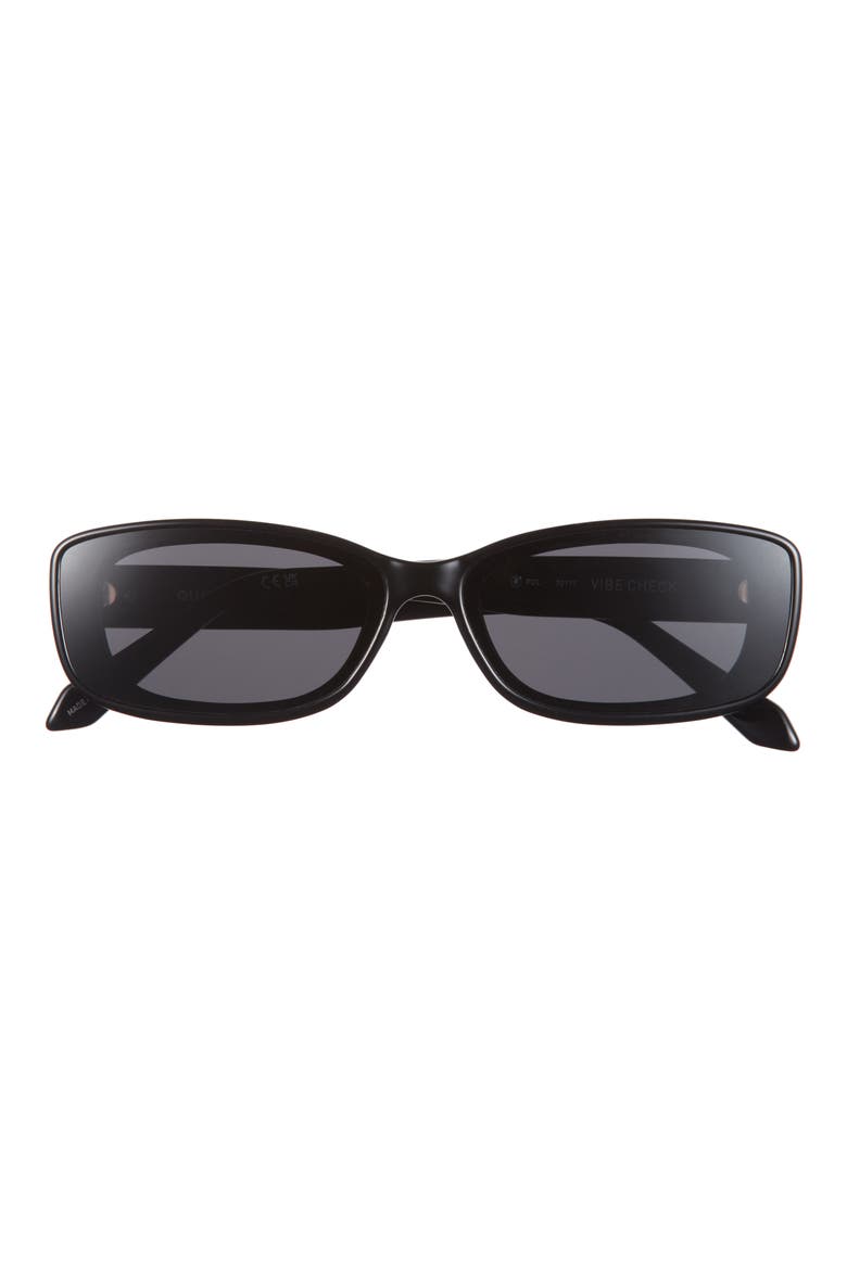 Vibe Check 62mm Polarized Small Square Sunglasses, Main, color, BLACK/ BLACK POLARIZED