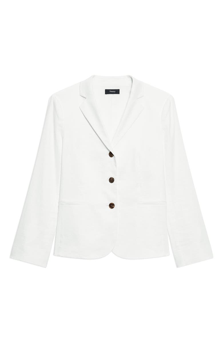 Theory Shrunken Three Button Blazer, Alternate, color, White - 100