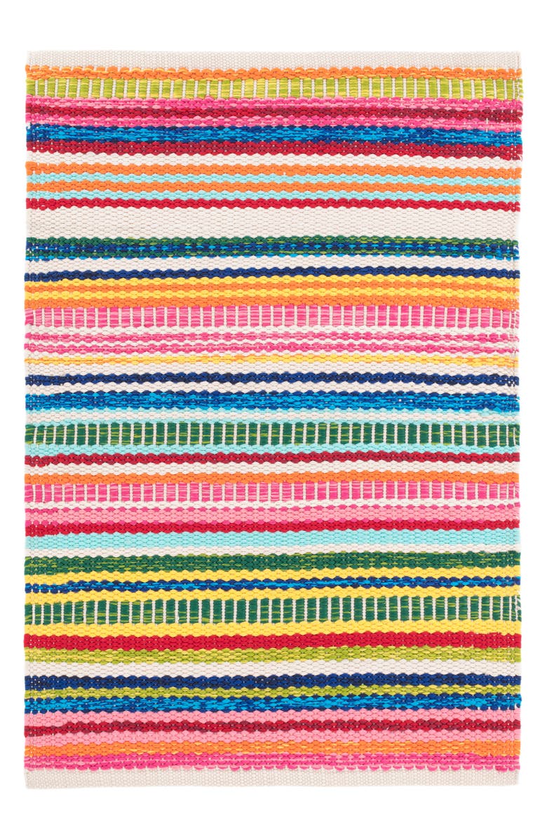 Dash & Albert Bright Stripe Indoor/Outdoor Rug, Main, color, 