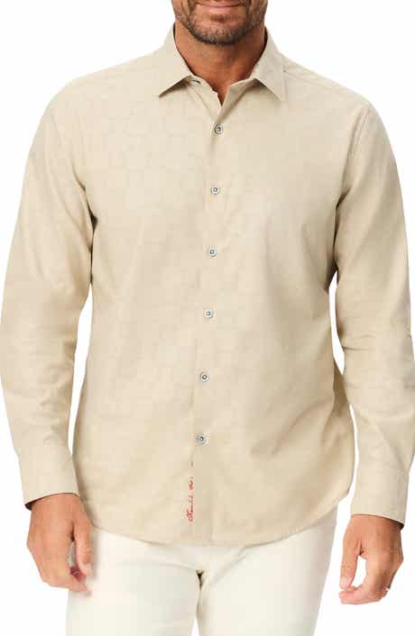 Jacquard Cotton Long Sleeve Shirt