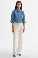 LAMARQUE Carolina D | Denim Ruffle Sleeve Jacket