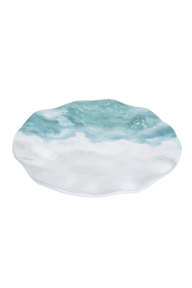 Shoreline Melamine Set of 4 Salad Appetizer Serving Plates 6.38", Main, color, Blue