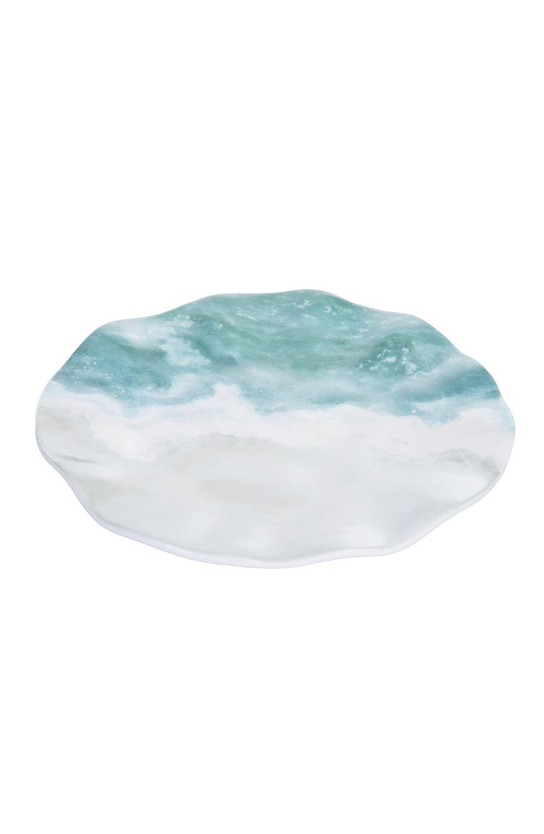 Beachcombers Shoreline Melamine Set of 4 Salad Appetizer Serving Plates 6.38", Main, color, Blue