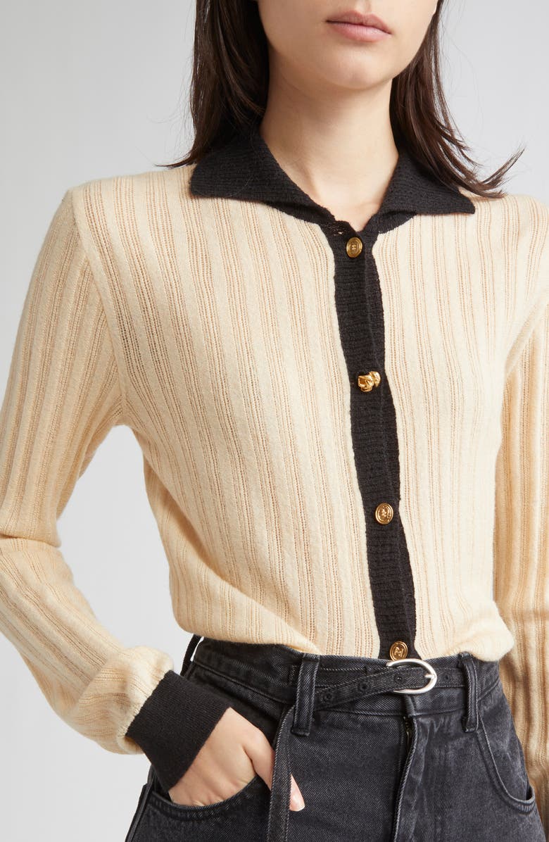 EENK Spread Collar Cardigan, Alternate, color, Light Beige