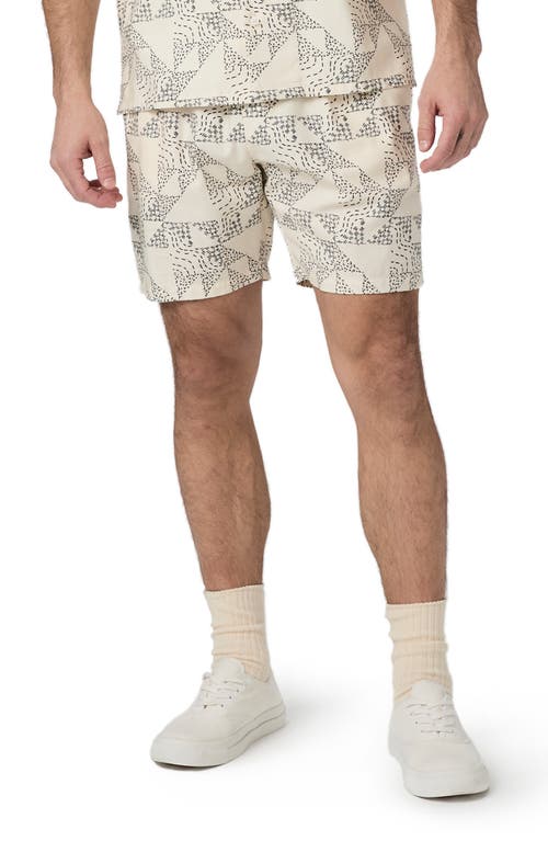 Paige Elijah Geo Print Drawstring Shorts In White