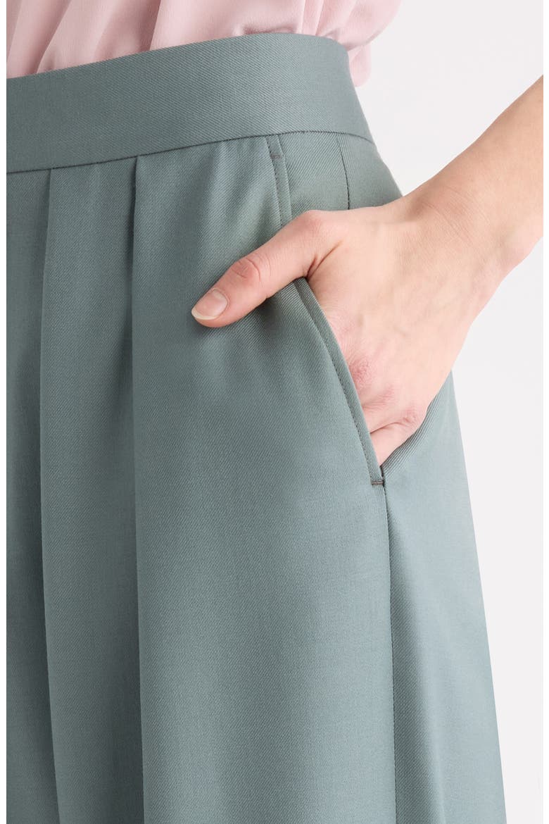 High Waist Wool Gabardine Tapered Cuff Wide Leg Pants, Alternate, color, URBAN GREY