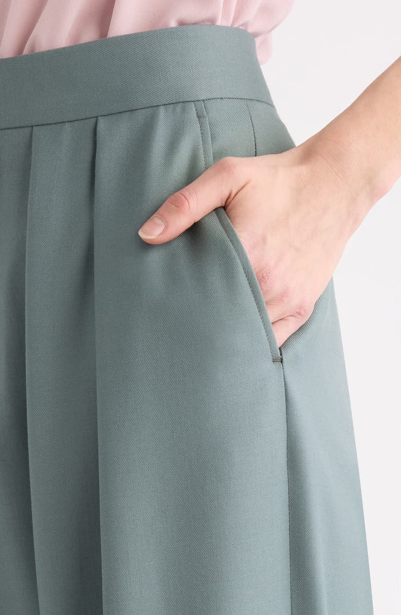Chloé High Waist Wool Gabardine Tapered Cuff Wide Leg Pants, Alternate, color, Urban Grey