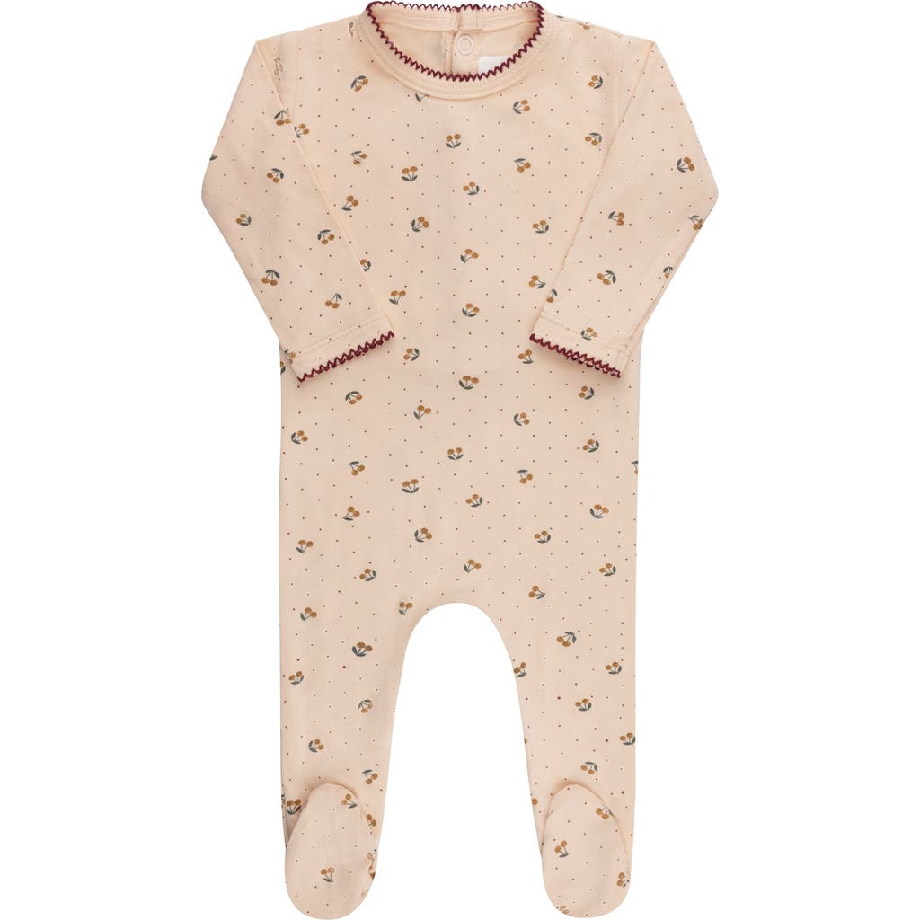 Ely's & Co. Aurora Classics Modal Cherry Print Collection Footie In Brown