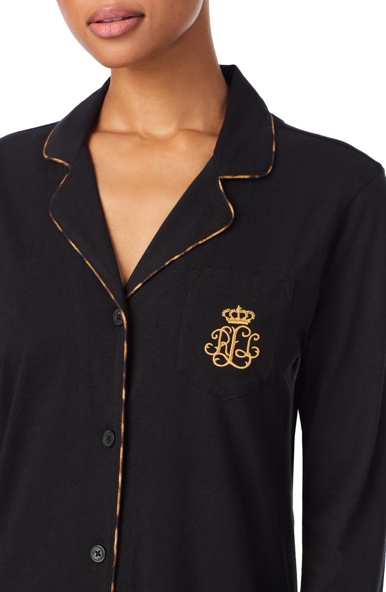 Lauren Ralph Lauren Cotton Blend Sleepshirt, Alternate, color, Black
