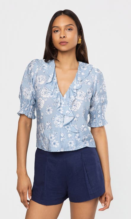 Lulu Floral Voile Cascade Blouse