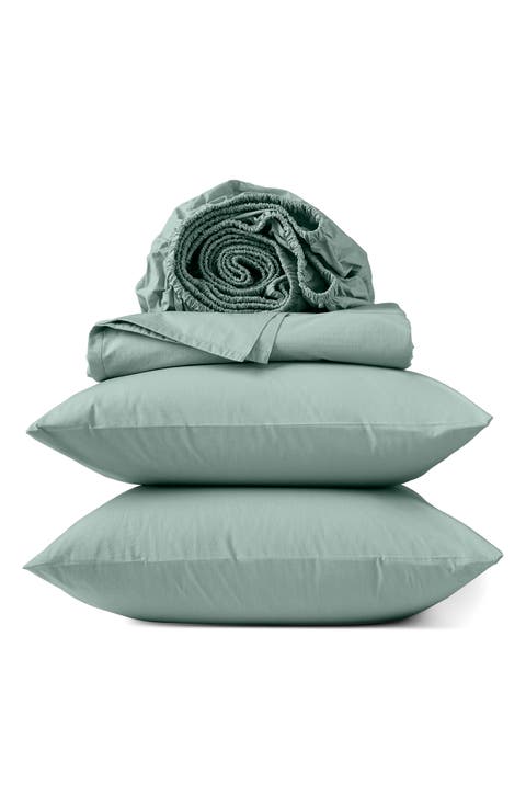 Refined 300 Thread Count Organic Cotton Percale Sheet Set