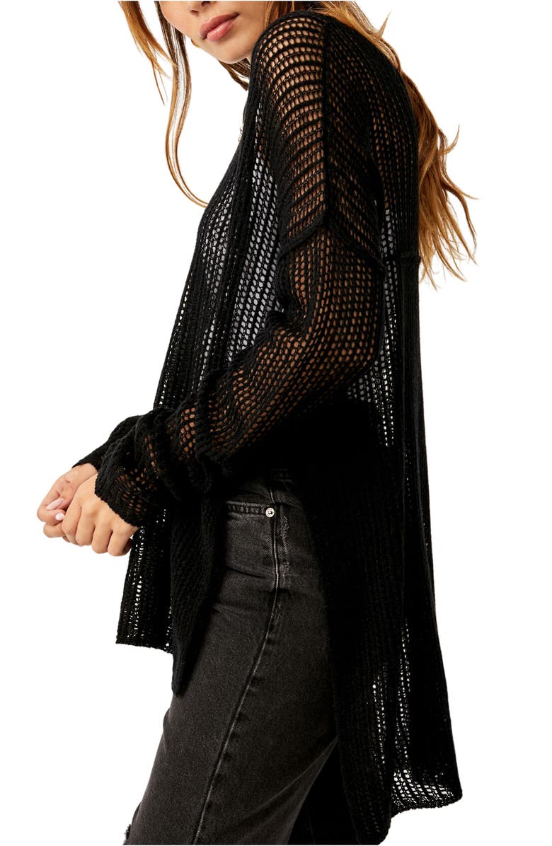 Free People Wednesday Open Knit Cashmere Sweater, Alternate, color, 